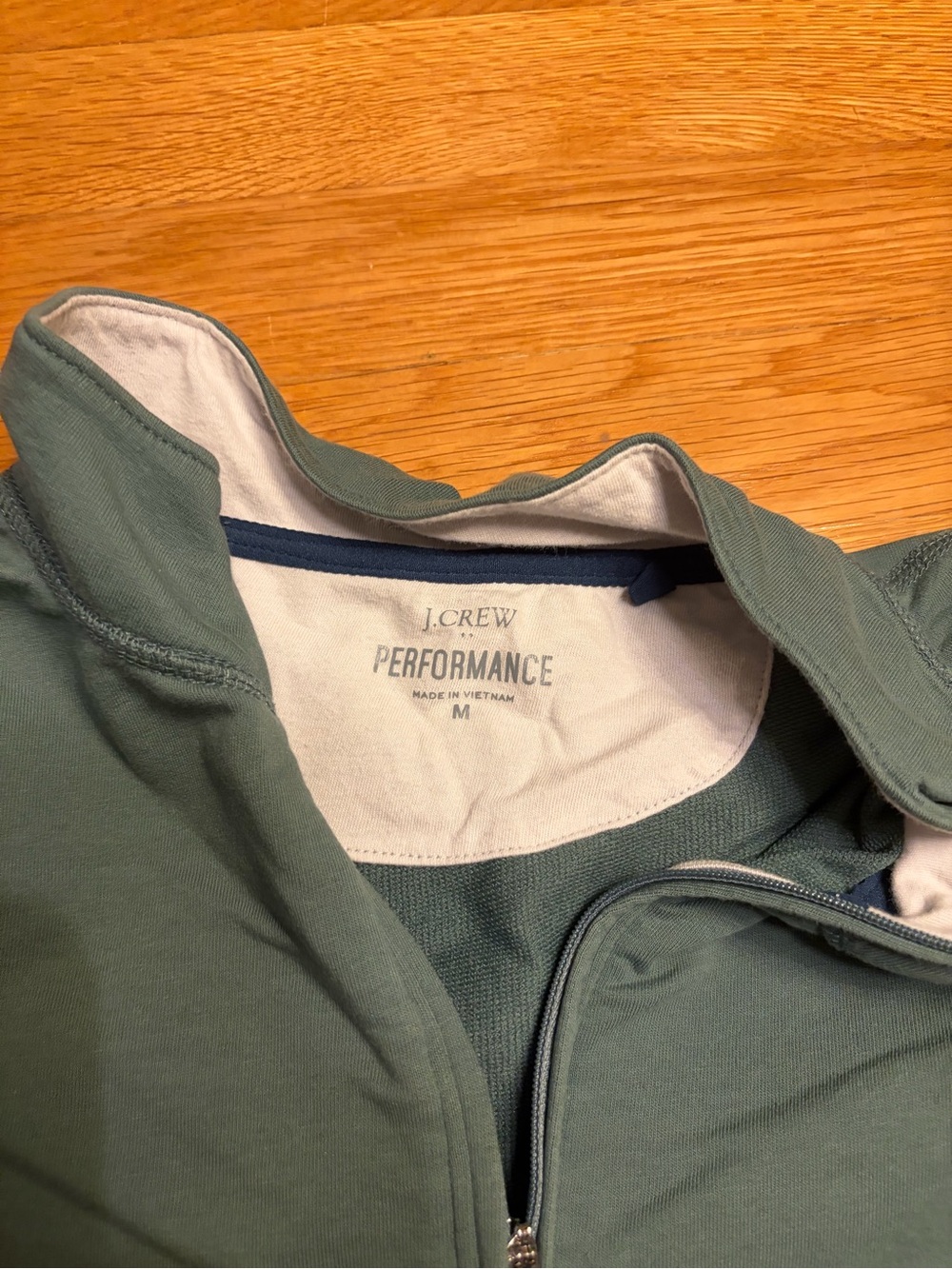 J. Crew Performance Quarter-Zip Jacket in Sage Green